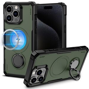 NWT iPhone 15 Pro Max Case with stand, green